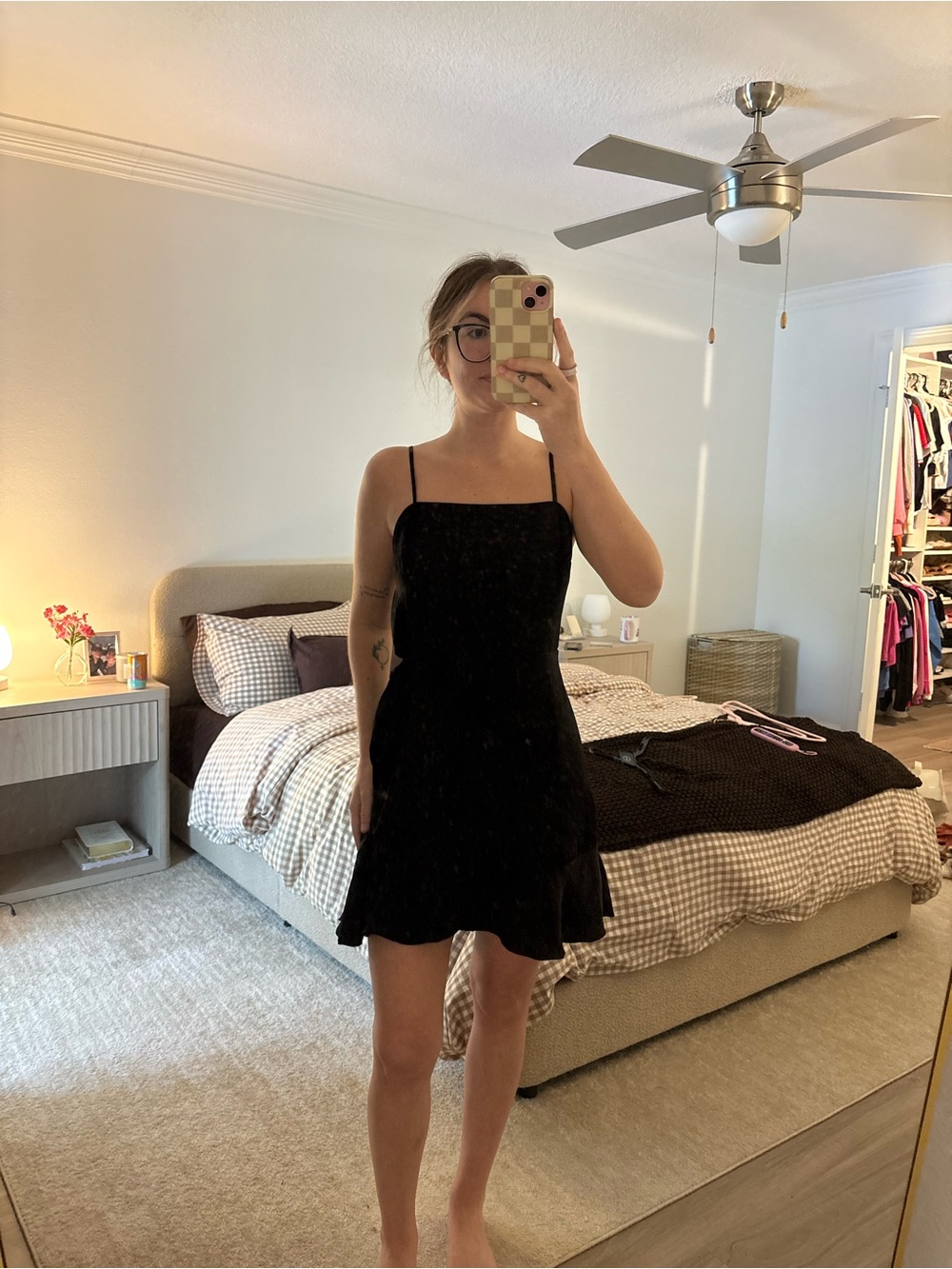 Express Black Spaghetti-Strap Mini Dress